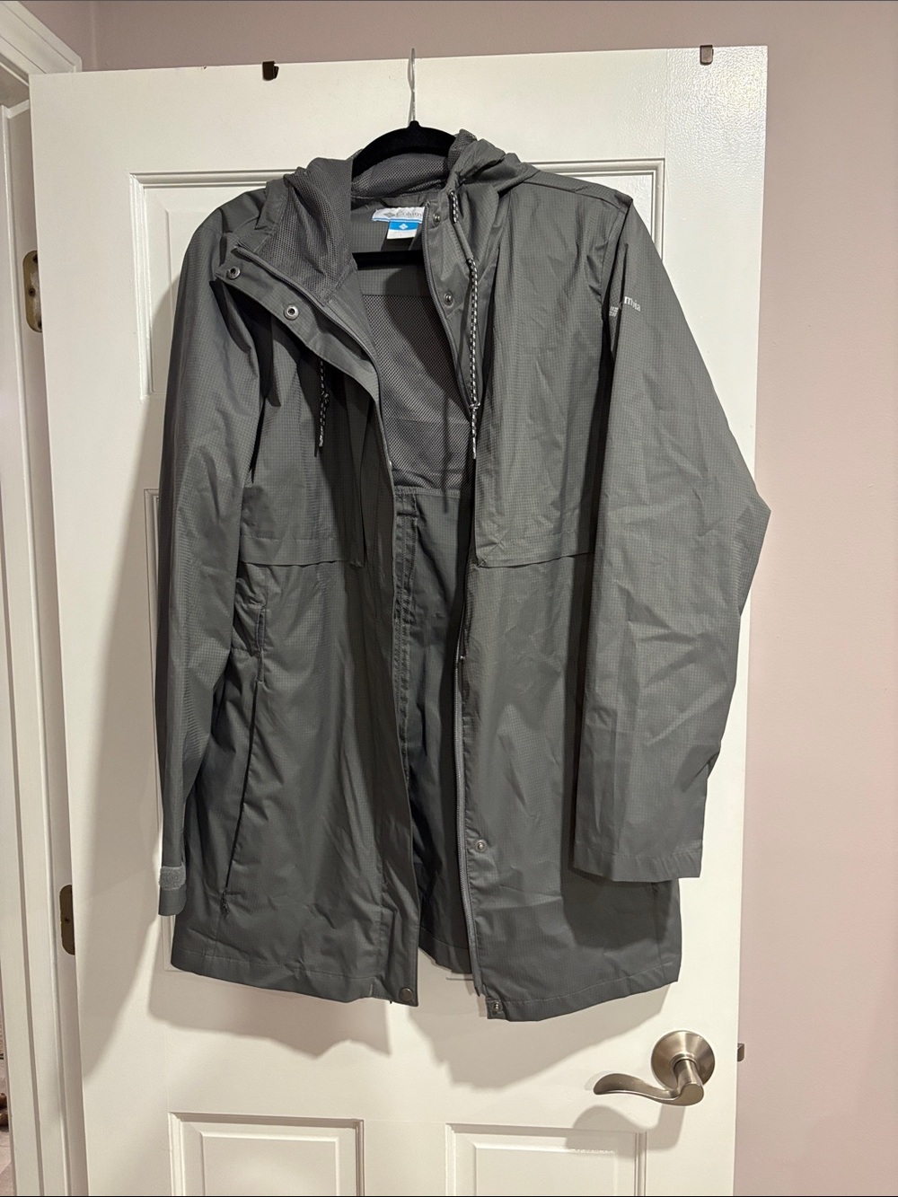 Columbia Gray Hooded Waterproof Raincoat